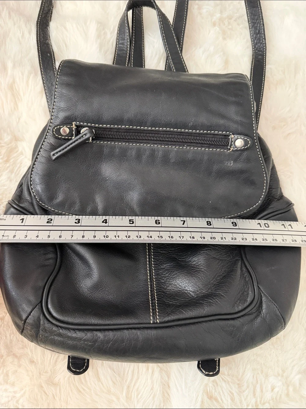 Black Tiganello Leather Women's Backpack Purse